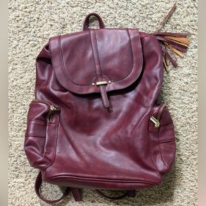 MOSSIMO Burgundy Leather Backpack